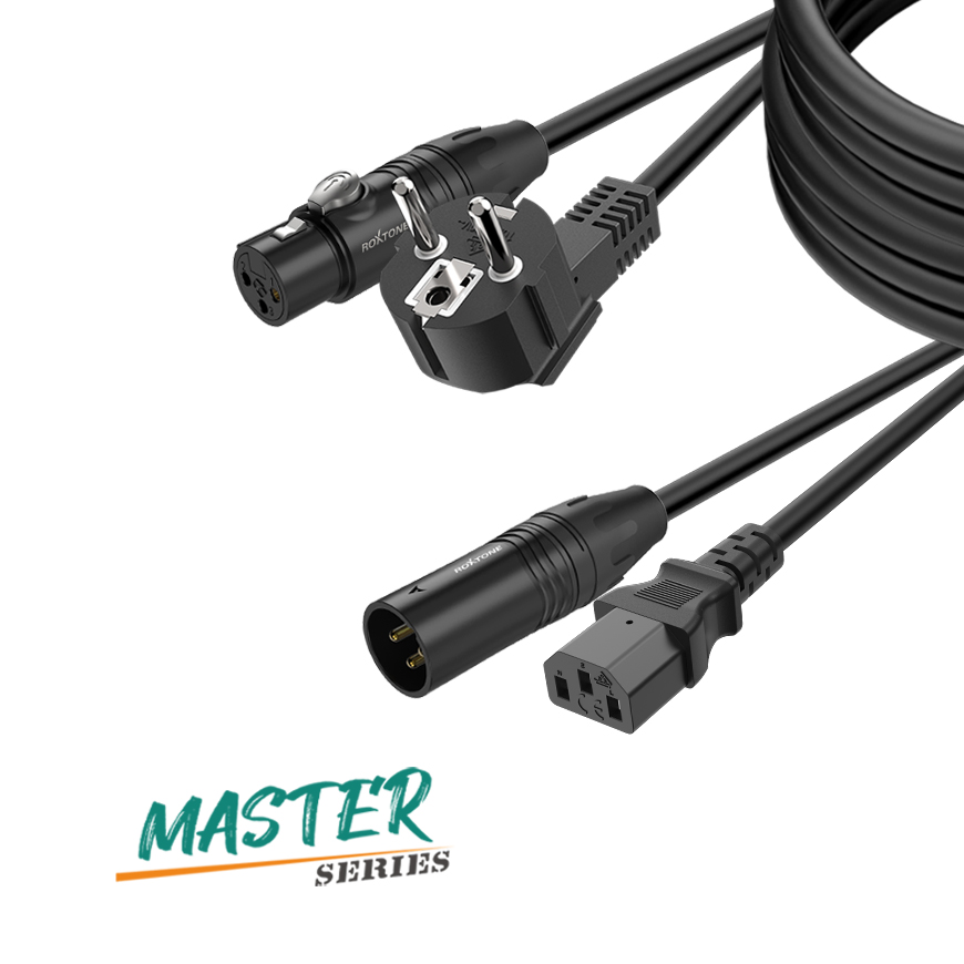 Professional power and audio hybrid cable