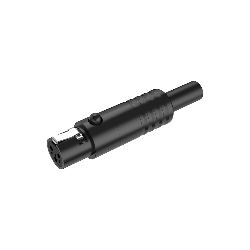 3/4/5 pole Mini XLR female, Nickel plated housing / Black housing