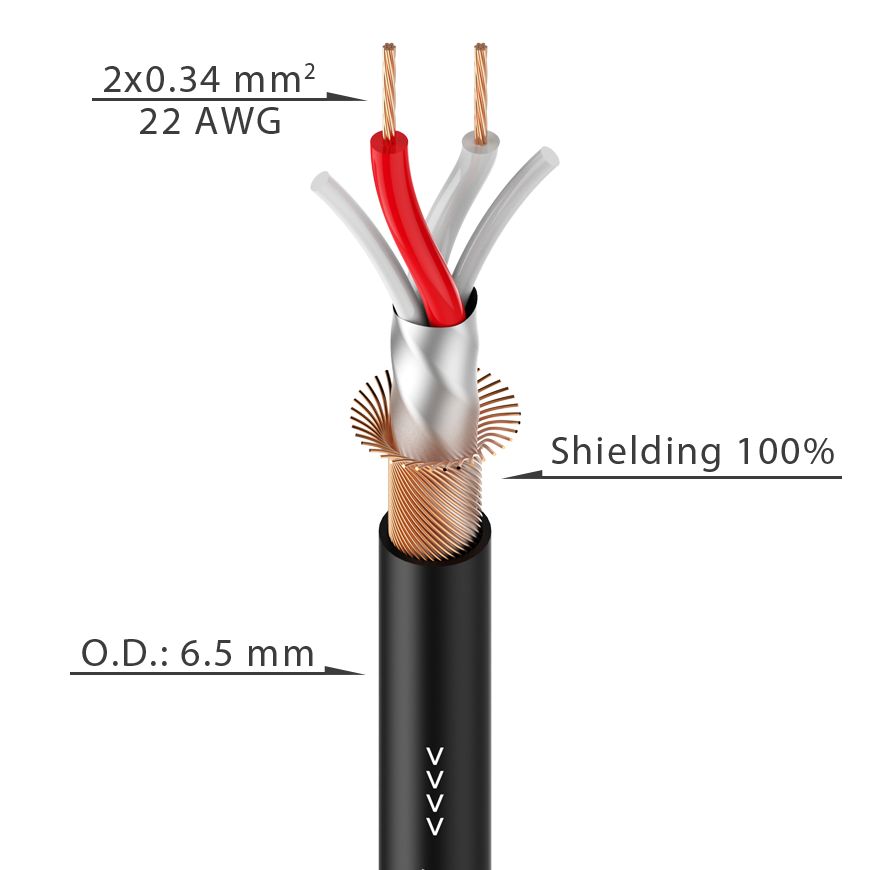 AES/EBU & DMX cable - 22AWG - 2 x 0.34 mm²