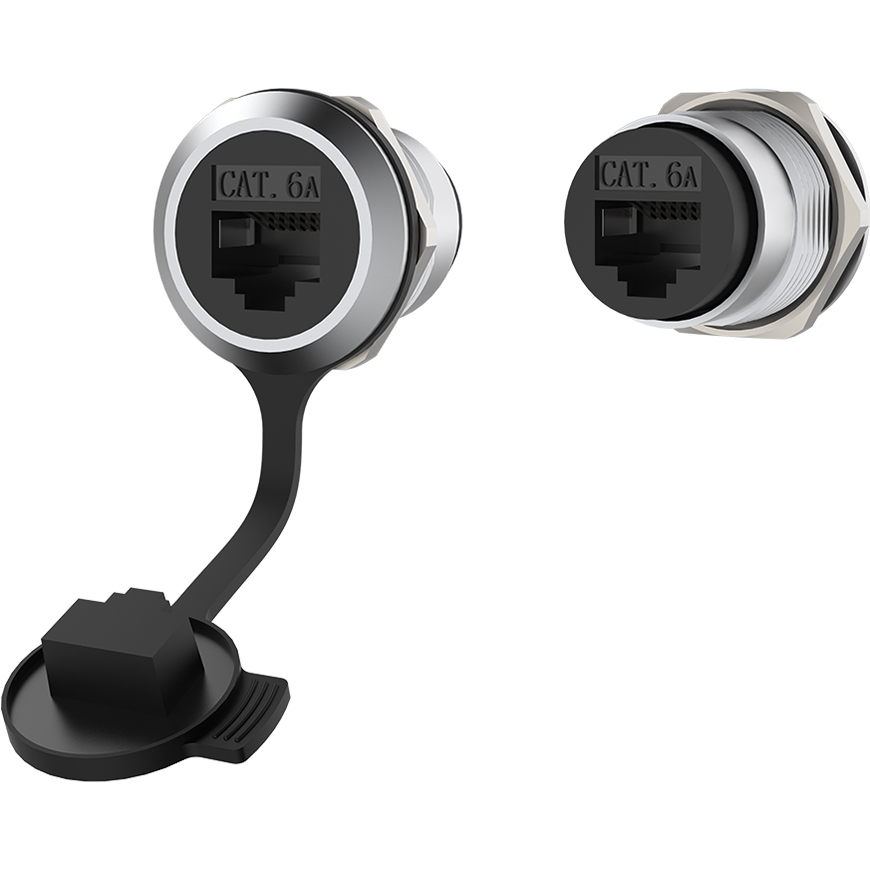 CAT6 Feed through socket, grounded version