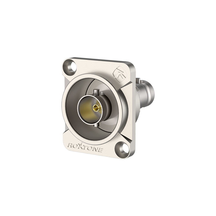 Feed through chassis BNC adapter, Nickel plated shell