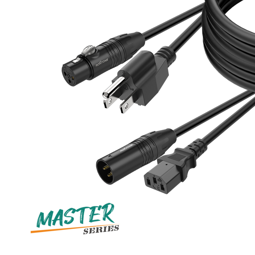 Professional power and audio hybrid cable
