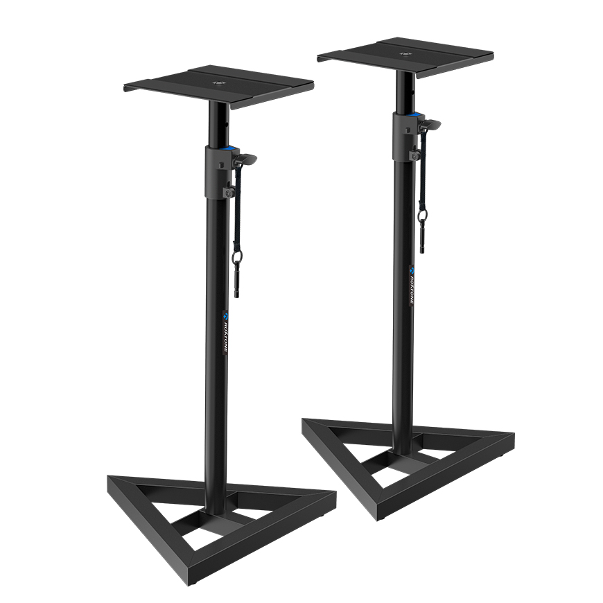 Monitor Speaker Stand, One Pair, Height Adjustable Triangular Base