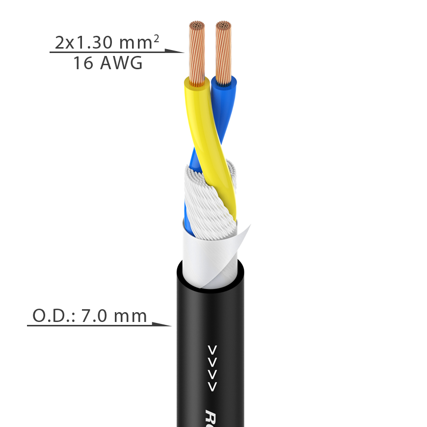 Speaker cable - 16AWG - 2 x 1.30mm²